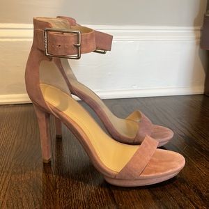 Calvin Klein Vivian Pink Suede Sandals